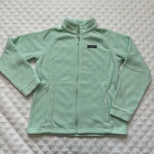 Columbia Youth Benton Springs Full Zip Fleece Jacket Mint Green Size L 14-16